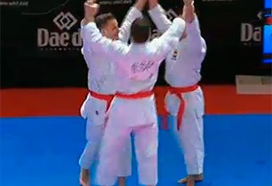 Equipo masculino de katas España Campeones del Mundo