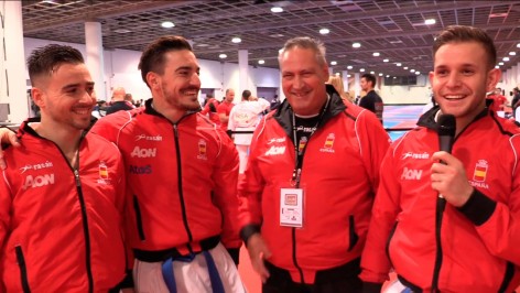 Equipo masculino de katas españa en la final del Mundial.